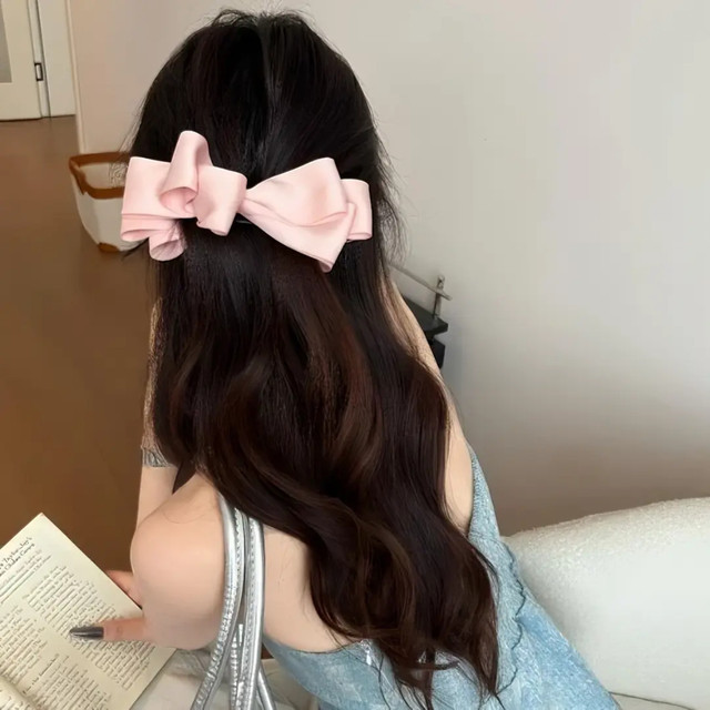 
Korean satin multi-layer bow banana clip for women sweet head high ponytail hairpin temperament versatile hair accessories