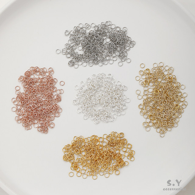 14K gold-filled color-protected single-ring open ring handmade diy string bracelet necklace ending connection ring jewelry material accessories