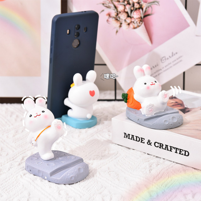 Rabbit lazy mobile phone stand desktop ornament creative cute cartoon office tablet ipad universal support stand
