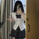 Summer original JK uniform Waist white shirt female short -sleeved hot girl college wind shirt dog short skirt set

