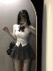 Summer jk uniform waist shirt women's top short-sleeved college style slim white shirt hot girl skirt suit
