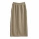 Galrald plus velvet skirt female autumn and winter new high waist thin retro slit design A -line long skirt