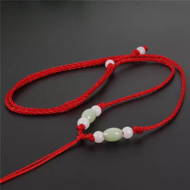 Buy one get one free one -to -one pendant necklace rope can adjust the pendant rope handmade woven high -end red rope to wear jade pendant hanging neck
