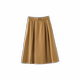 Inman pure cotton fashion retro A-line skirt for women 2024 summer high waist slim elastic waist commuter skirt umbrella skirt