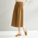 Inman pure cotton fashion retro A-line skirt for women 2024 summer high waist slim elastic waist commuter skirt umbrella skirt