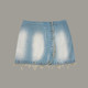 COLIY GIRL retro low waist denim miniskirt for women in summer hot girl looking slim and small a-line hip short skirt
