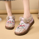 2025 wool winter old Beijing cotton shoes for women plus velvet thickened warm mother shoes for one foot thick sole embroidered shoes