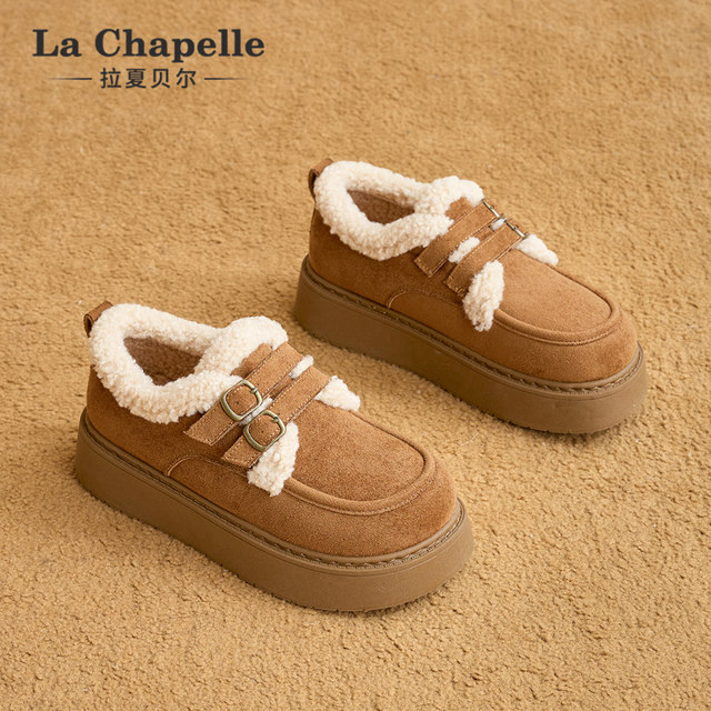 La Chapelle plus velvet Birkenstock shoes for women thick-soled 2025 new winter Northeast snow boots thickened Lok Fu cotton shoes