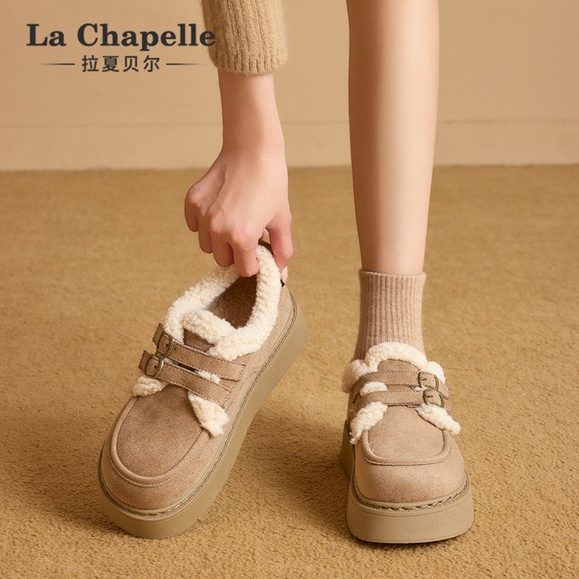 La Chapelle plus velvet Birkenstock shoes for women thick-soled 2025 new winter Northeast snow boots thickened Lok Fu cotton shoes