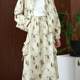 PATAVINITY printed elastic waist skirt for women in spring and autumn style, versatile, fresh and age-reducing elegant mid-length skirt
