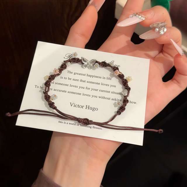 Spring Butterfly Star Bracelet for Women in Autumn and Winter Niche Hand-Knitted Couple Bracelet High-end Bestie Bracelet