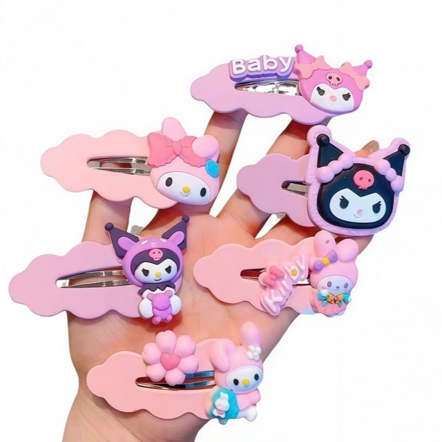 Cartoon Kulomi hair clip girl cute bangs side clip 2025 new style girl no hair damage children's hair card