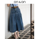 ON/ON/Annaian 2025 summer new style commuter pleated double pocket design denim skirt