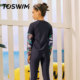 TOSWIM children's swimsuit long-sleeved trousers split boys and girls fashion printed sun protection swimsuit for middle and large children