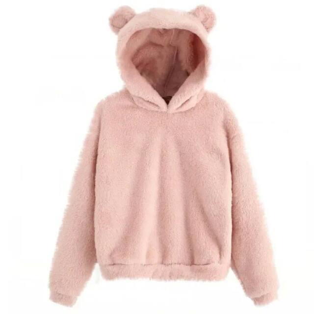 Rabbit ear round neck hooded sweatshirt