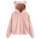 Rabbit ear round neck hooded sweatshirt