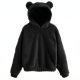 Rabbit ear round neck hooded sweatshirt
