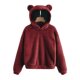 Rabbit ear round neck hooded sweatshirt