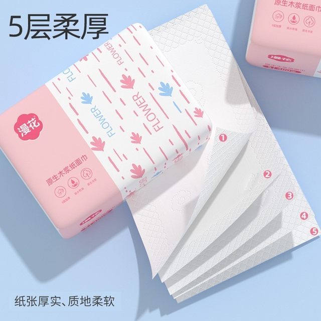 Manhua full box of 400 sheets of toilet paper for students, five-layer thickened toilet paper, maternal and infant facial tissue, home napkin
