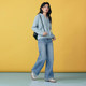 Basic House/Baijiahao hooded double zipper sweater spring style solid color loose raglan cardigan jacket