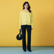 Basic House/Baijiahao Lapel Short Sweater Women's Winter Style Colorful Love Button Cardigan Jacket