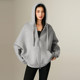 Basic House/Baijiahao American retro solid color hooded sweatshirt for women's spring loose zipper cardigan jacket
