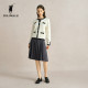 POLOWALK women's pleated skirt spring and autumn new texture college style embroidered short skirt women's fashionable skirt