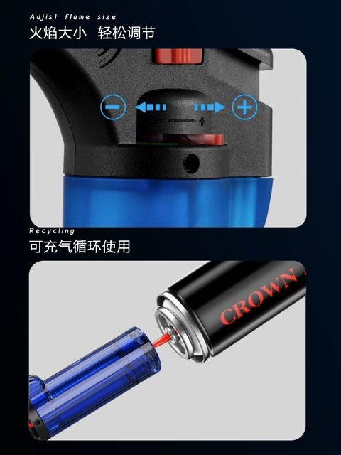 Windproof lighter inflatable igniter cigar point moxibustion point moxa stick special welding gun spray gun lighter durable