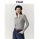 Clothing and love sweater for autumn and winter women pullover ribbed tight embroidery LOGO contrasting cuff top
