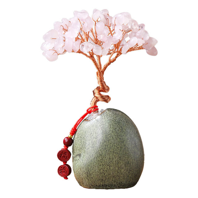 Natural crystal fortune tree home living room office desk decoration crystal fortune tree creative ornament small gift