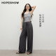 Red sleeves 2025 summer new women's clothing texture lace-up elastic waist loose wide-leg trousers