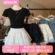 Lace fluffy cake short skirt for women in autumn new large size fat mm high waist slim small A-line gauze skirt
