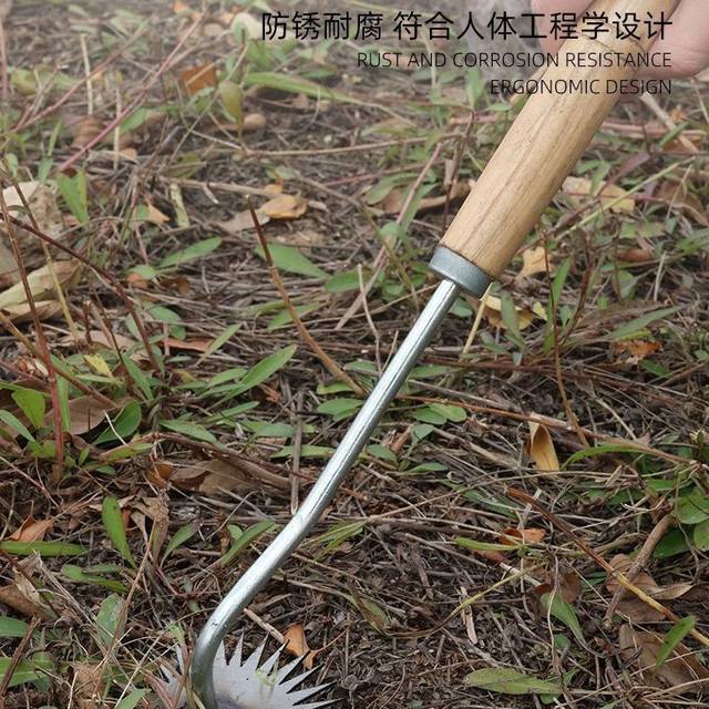 New weeding and weeding artifact uprooting tool hoeing gardening wild vegetable hoe agricultural manganese steel soil rake