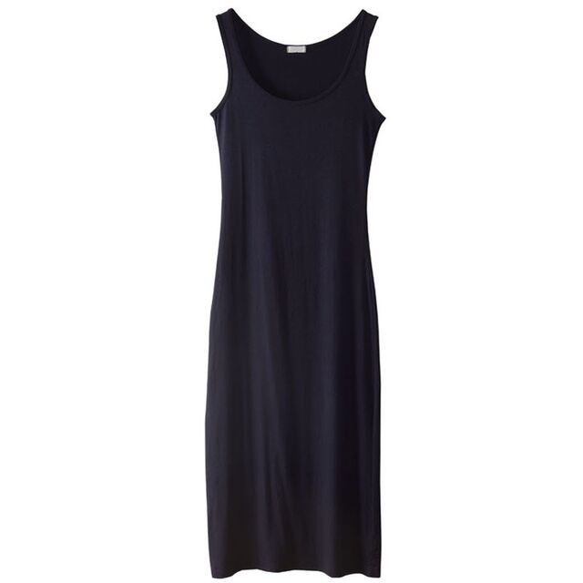 2024 new large-size sleeveless suspender dress summer A small fresh round neck mid-length black vest long skirt