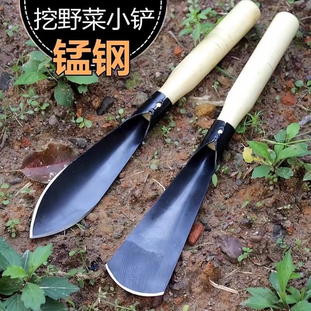 Planting artifact, manganese steel small shovel, flower gardening tool, digging wild vegetables, flowers, weeding, digging soil, heart stove set
