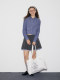 demi et demi two-color suit striped spliced ​​embroidered pleated skirt