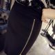 2024 spring and autumn high waist slit zipper skirt retro bag D hip skirt skirt slimming one-step skirt mid-length skirt
