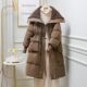 Loose large size fat mm300Jin [Jin equals 0.5 kg] Winter cotton clothing shawl large cotton I- jacket for women's mid-length style over-knee trendy cotton coat