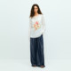 REDOLENCE fruit slice white ink digital printed light long-sleeved T-shirt for women's summer pure cotton sunscreen hood