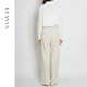 KEMAN casual pants for women in autumn and winter high-waisted straight trousers to make them look slimming 2024 new white thickened pants