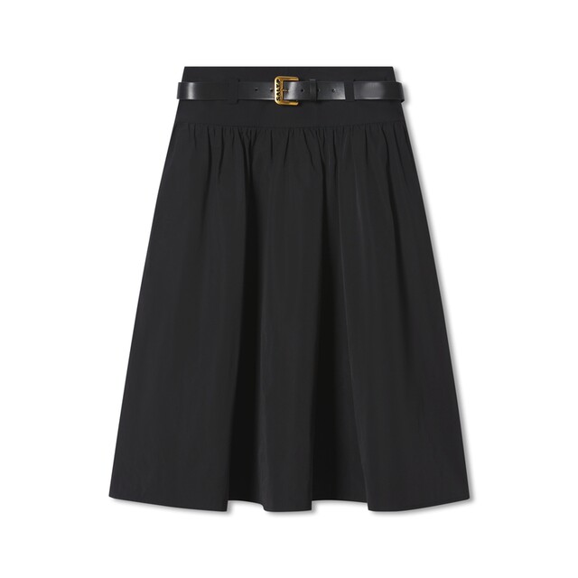 SALT.P, a golden style French high-waisted A-line skirt, women's flower bud skirt, summer (belt free)