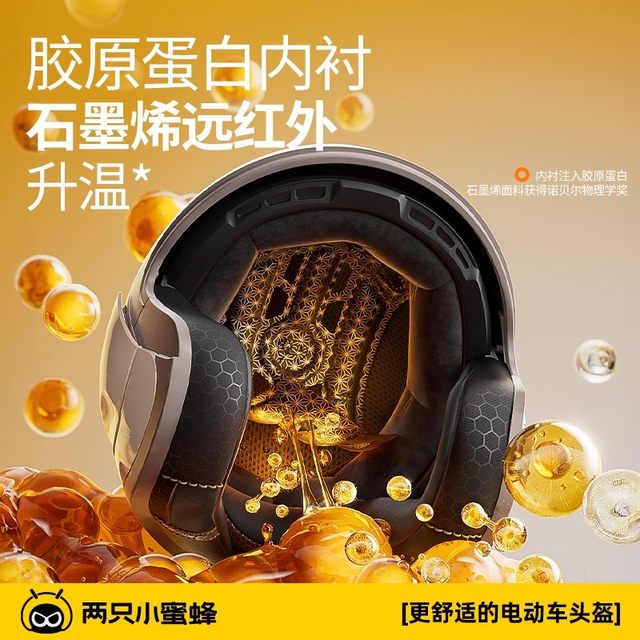 Two Little Bees 3C certified electric vehicle high-definition anti-fog helmet for men and women winter 3/4 helmet four-season safety helmet