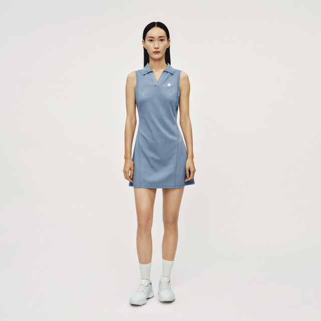 AOT Knitted Lapel Women's Sleeveless Dress丨Modify Body丨Small V-neck丨Quick-drying Anti-wrinkle and Antibacterial
