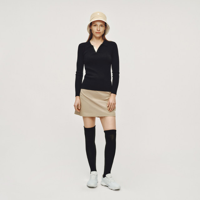Anotu A-line skirt for women with lining anti-exposure Sorona fabric golf quick-drying sweat-relieving summer skirt