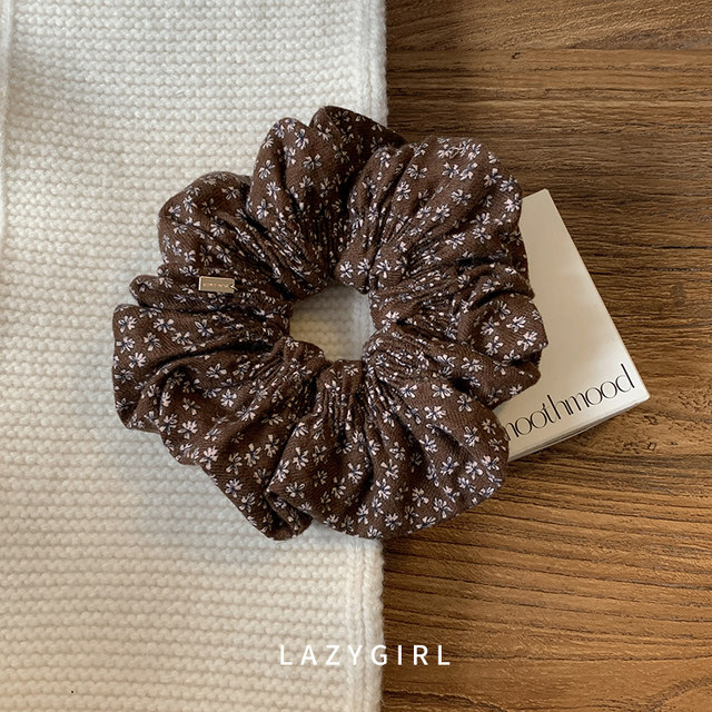 Fashionable and versatile ~ Korean warm cotton and linen hair ring ins blogger same style large-size gold standard hair accessories 2025 new