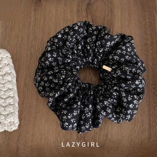 Fashionable and versatile ~ Korean warm cotton and linen hair ring ins blogger same style large-size gold standard hair accessories 2025 new