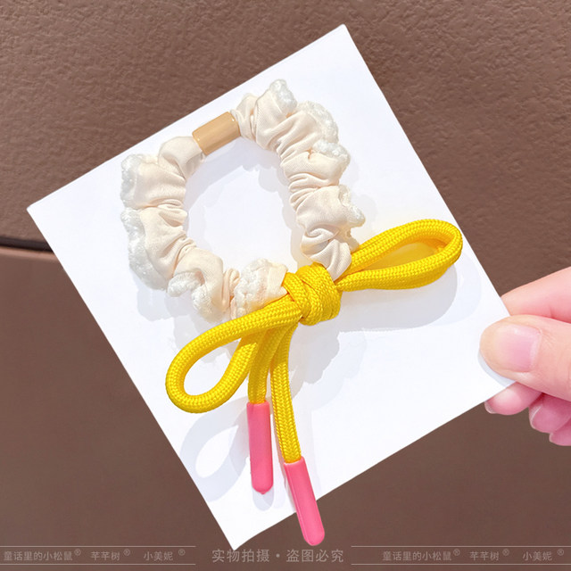 
Girls high elastic head rope princess tied high ponytail hair rope children candy color large intestine hair loop little girl rubber band
