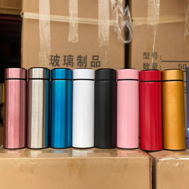 Smart thermos cup tea cup temperature measurement 304 material double-layer thermos cup car cup simple