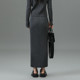 U/TI joint brand black slit skirt women's versatile wool zipper straight skirt Youti 2025 spring new style

