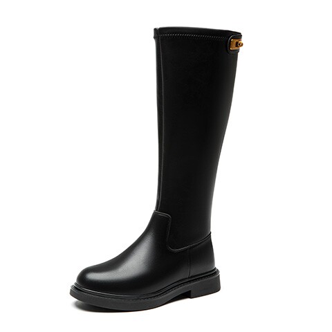 Dadong Gaotu Knight Boots Women's 2025 New Autumn and Winter Boots Black Slim Boots Small Thick Sole Long Boots